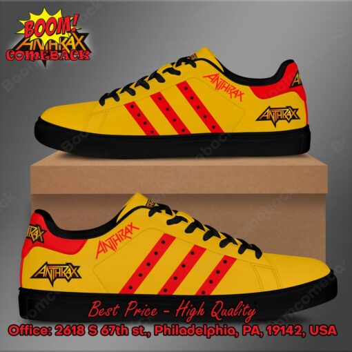 Anthrax Red Stripes Style 3 Adidas Stan Smith Shoes