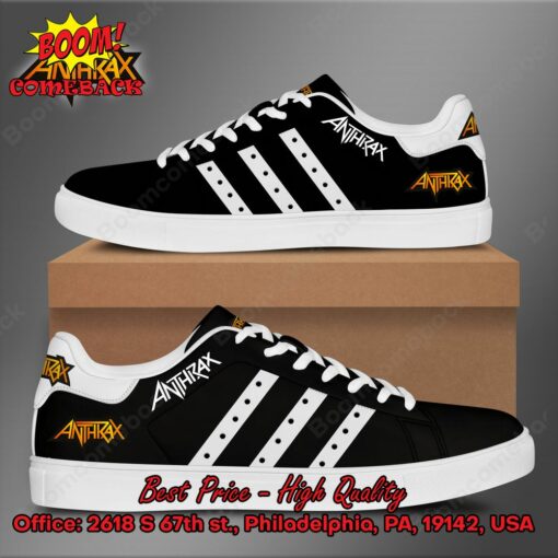 Anthrax White Stripes Style 1 Adidas Stan Smith Shoes