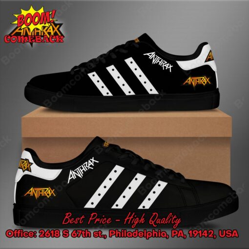 Anthrax White Stripes Style 1 Adidas Stan Smith Shoes