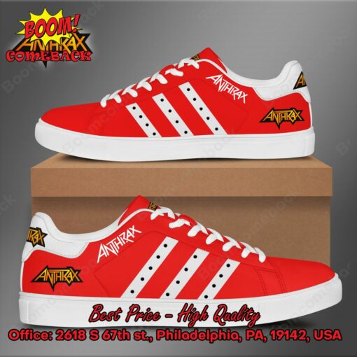 Anthrax White Stripes Style 3 Adidas Stan Smith Shoes