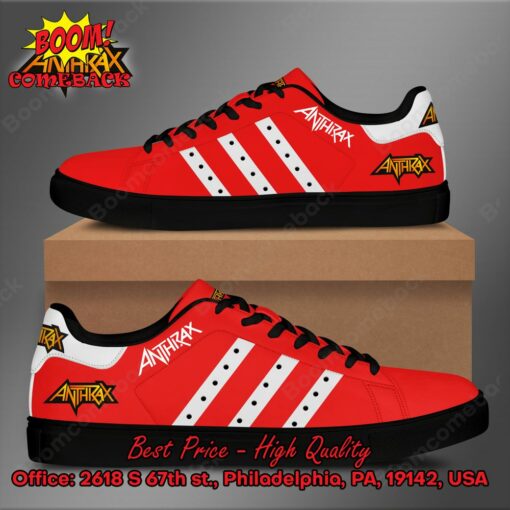 Anthrax White Stripes Style 3 Adidas Stan Smith Shoes