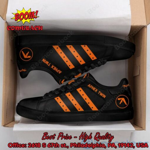 Aphex Twin Orange Stripes Adidas Stan Smith Shoes