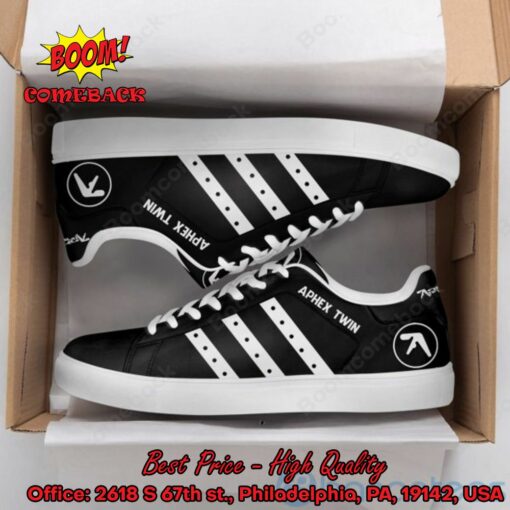 Aphex Twin White Stripes Style 1 Adidas Stan Smith Shoes