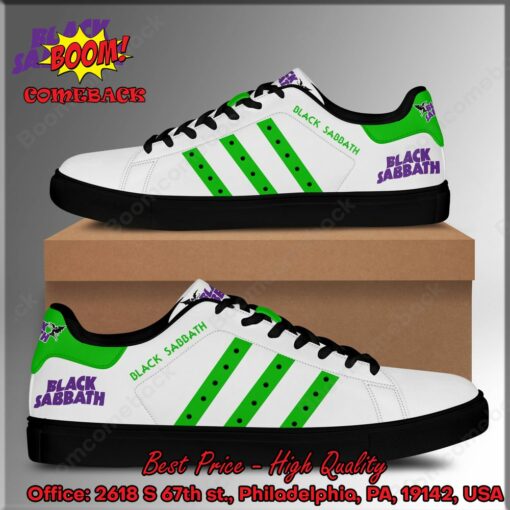 Black Sabbath Green Stripes Style 1 Adidas Stan Smith Shoes