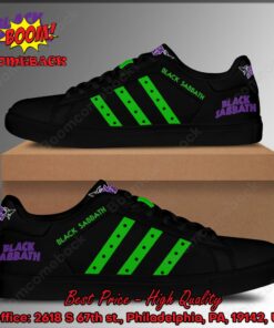 Black Sabbath Green Stripes Style 2 Adidas Stan Smith Shoes