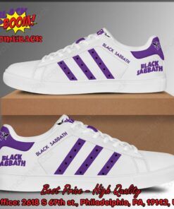 Black Sabbath Purple Stripes Adidas Stan Smith Shoes