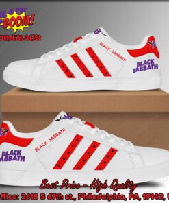Black Sabbath Red Stripes Adidas Stan Smith Shoes