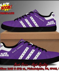 Black Sabbath White Stripes Adidas Stan Smith Shoes