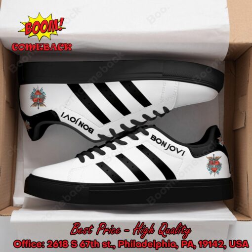 Bon Jovi Black Stripes Adidas Stan Smith Shoes