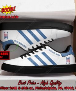 bts light blue stripes personalized name adidas stan smith shoes 3 AmuUQ