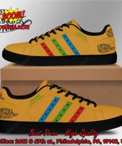 Creedence Clearwater Revival Blue Green Red Stripes Style 2 Adidas Stan Smith Shoes