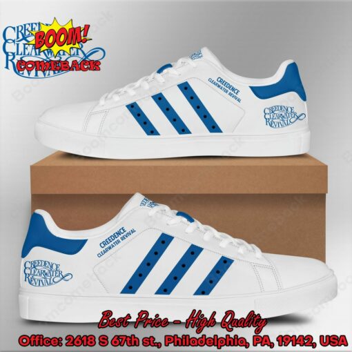 Creedence Clearwater Revival Blue Stripes Style 1 Adidas Stan Smith Shoes