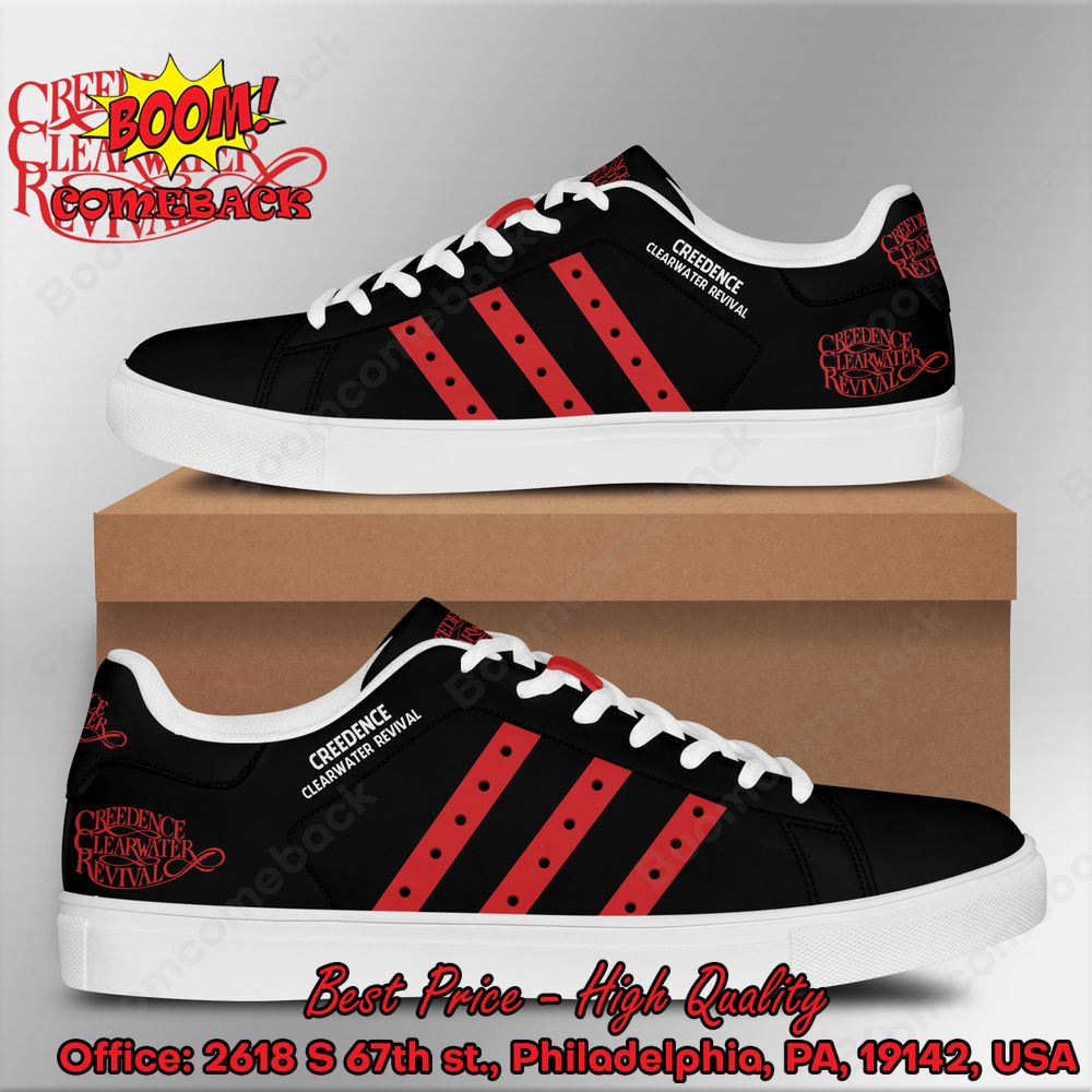 Creedence Clearwater Revival Red Stripes Style 2 Adidas Stan Smith Shoes