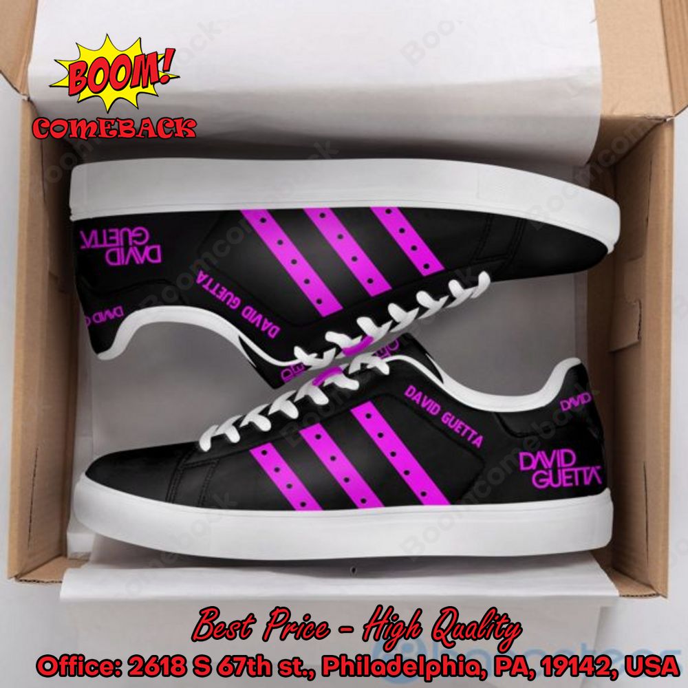 David Guetta DJ Purple Stripes Adidas Stan Smith Shoes