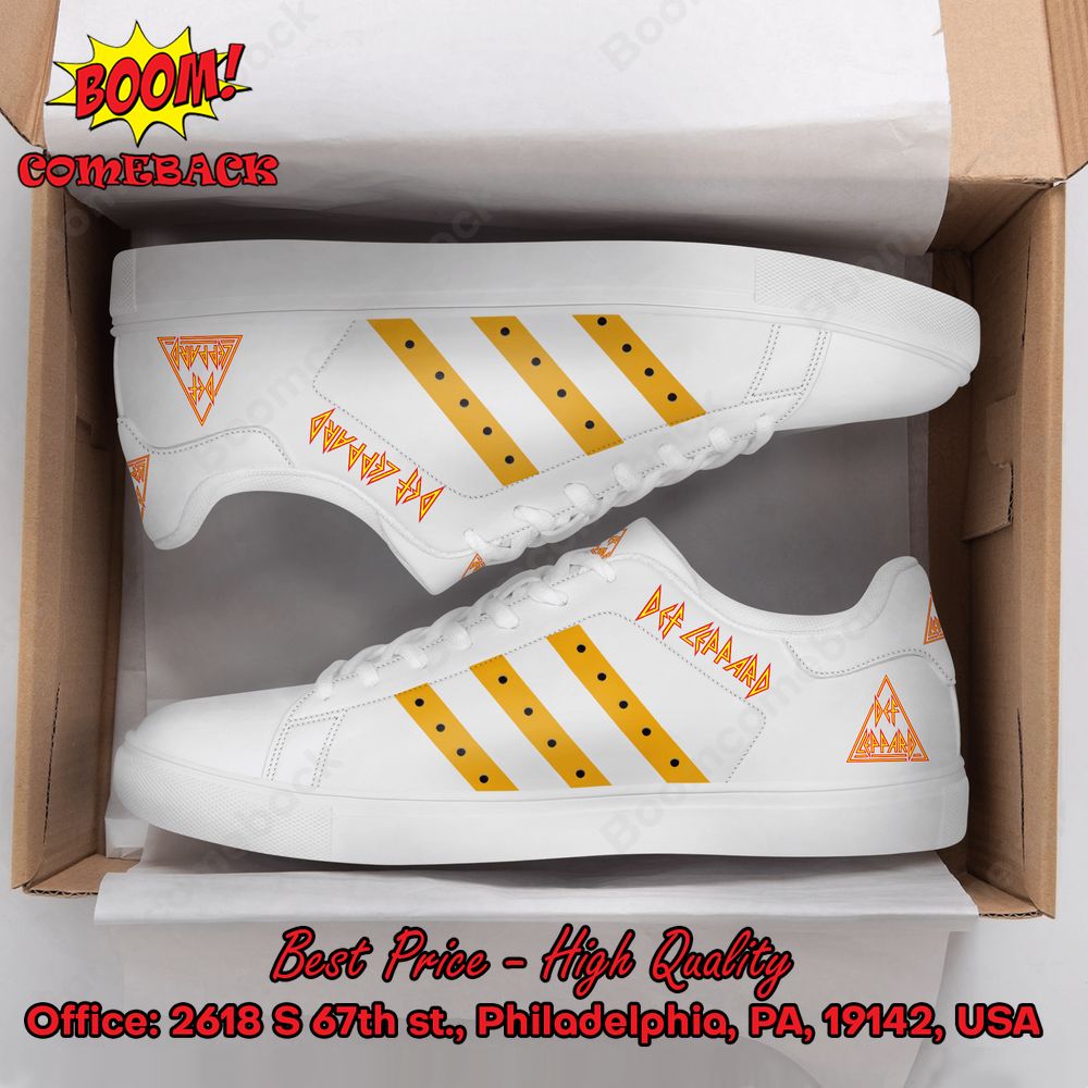Def Leppard Orange Stripes Style 1 Adidas Stan Smith Shoes