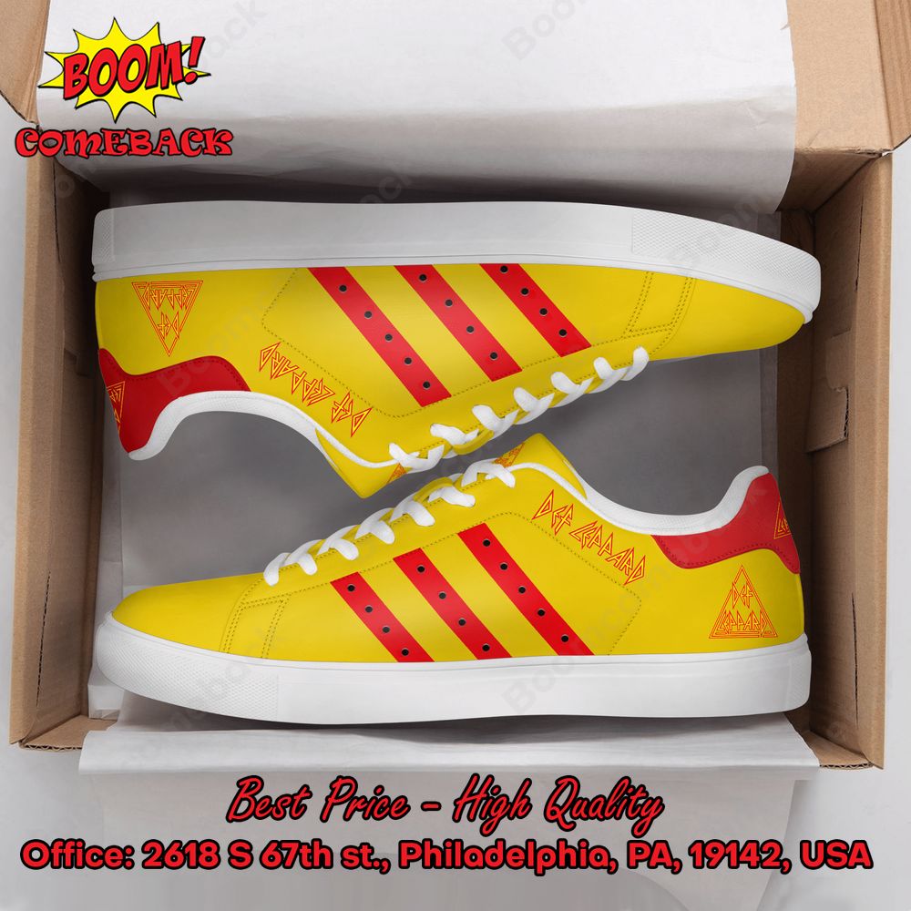 Def Leppard Red Stripes Style 3 Adidas Stan Smith Shoes