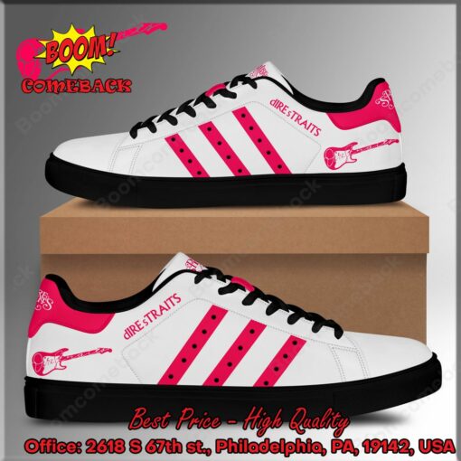 Dire Straits Pink Stripes Style 1 Adidas Stan Smith Shoes