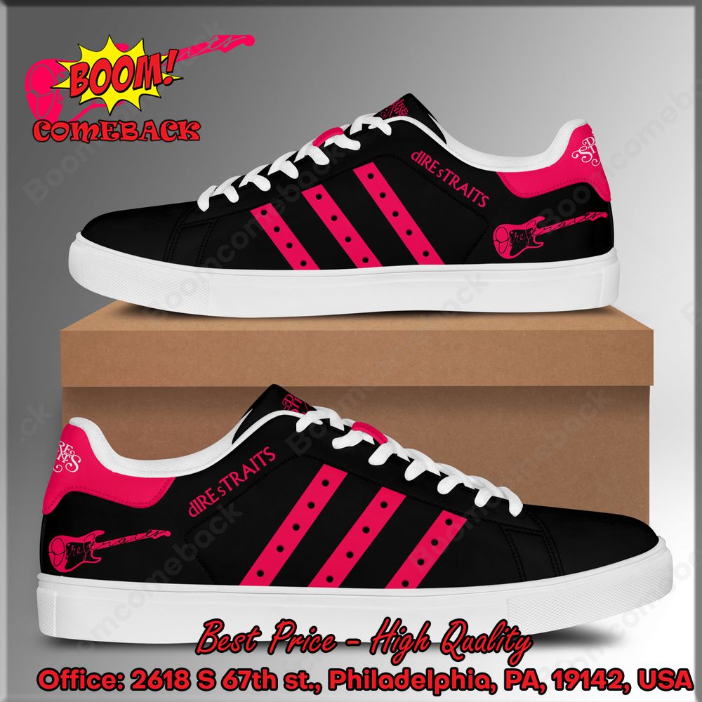 Dire Straits Pink Stripes Style 2 Adidas Stan Smith Shoes