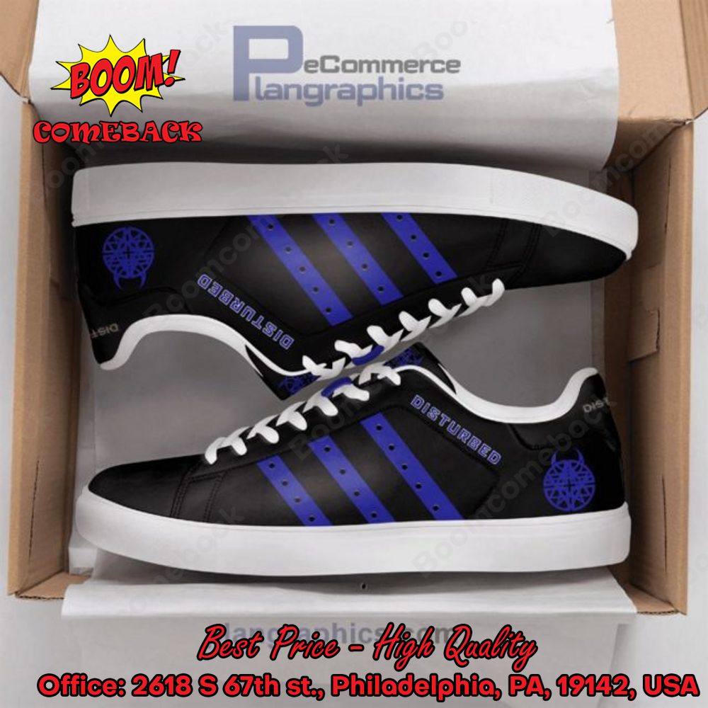Disturbed Purple Stripes Style 1 Adidas Stan Smith Shoes