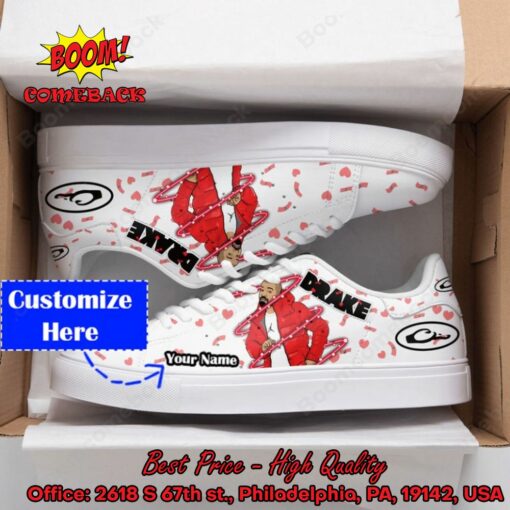 Drake Rapper Personalized Name White Adidas Stan Smith Shoes