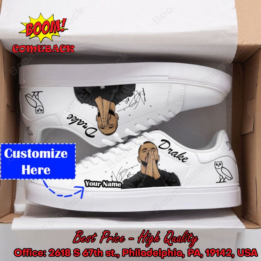 Drake Rapper Signature Personalized Name Style 1 Adidas Stan Smith Shoes