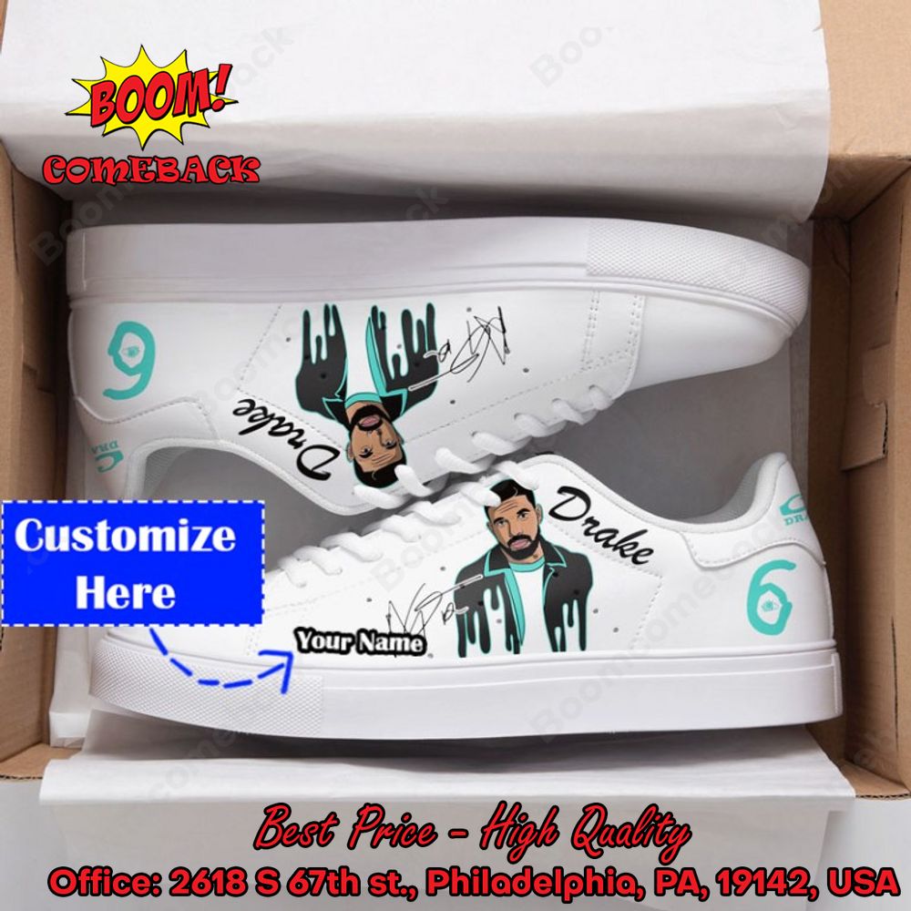 Drake Rapper Signature Personalized Name Style 2 Adidas Stan Smith Shoes