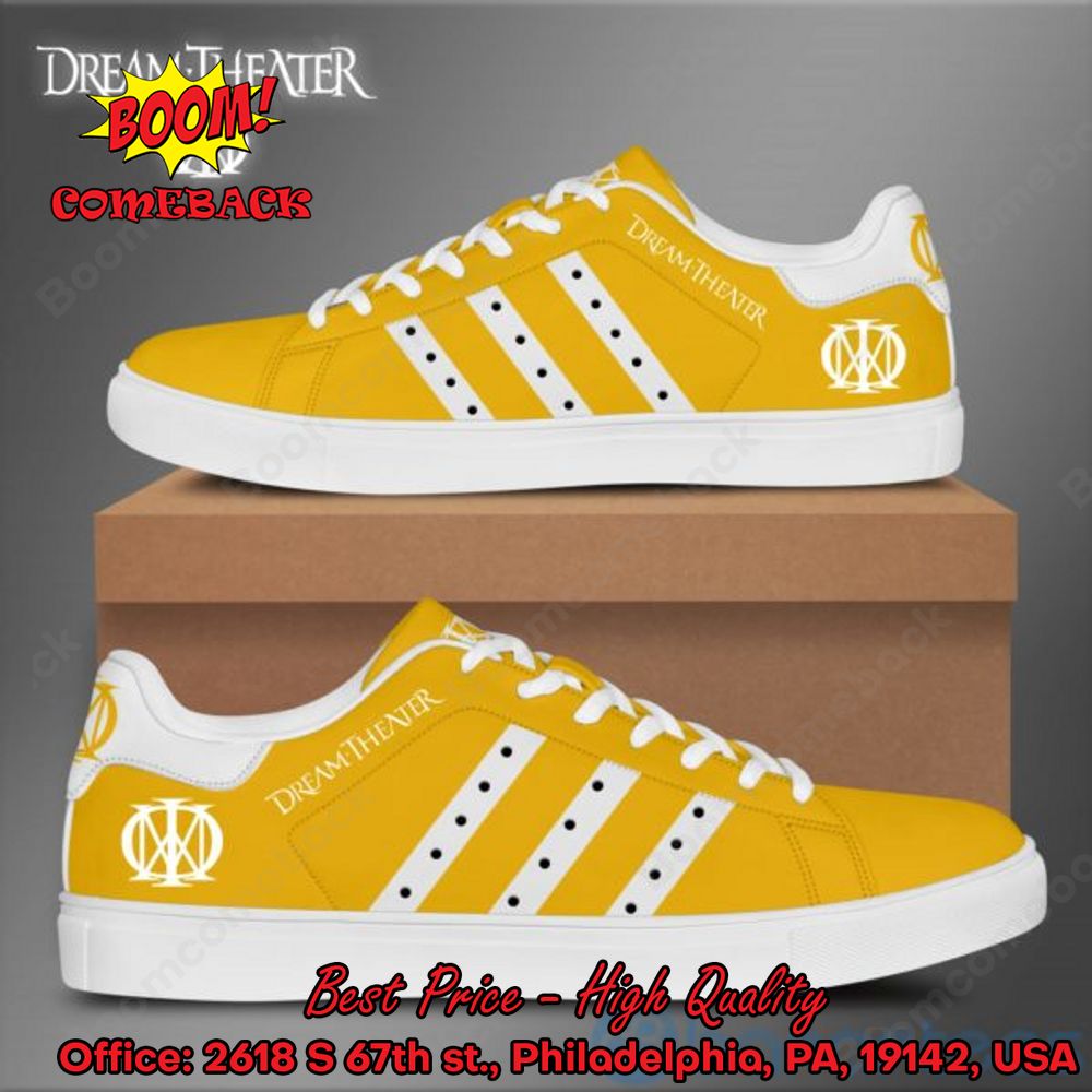 Dream Theater White Stripes Style 2 Adidas Stan Smith Shoes