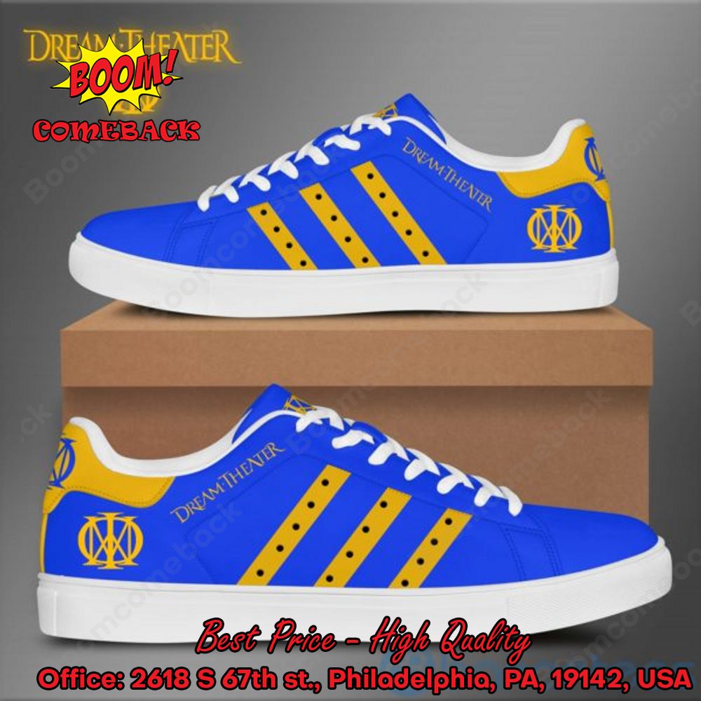 Dream Theater Yellow Stripes Style 4 Adidas Stan Smith Shoes