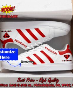 Eminem Red Stripes Personalized Name Style 1 Adidas Stan Smith Shoes