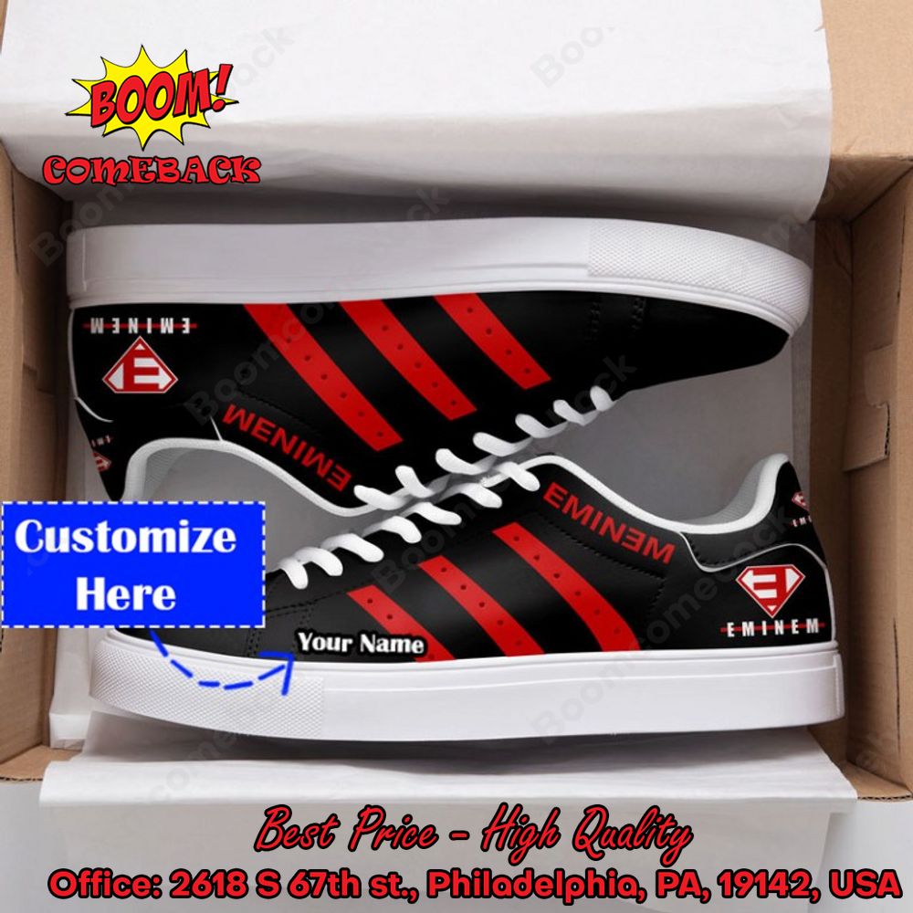 Eminem Red Stripes Personalized Name Style 2 Adidas Stan Smith Shoes