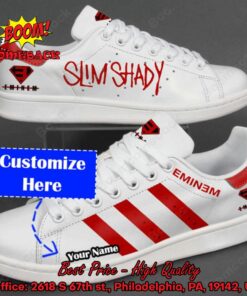 Eminem Slim Shady Personalized Name White Adidas Stan Smith Shoes