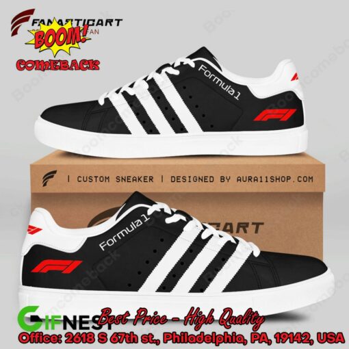 Formula 1 White Stripes Adidas Stan Smith Shoes