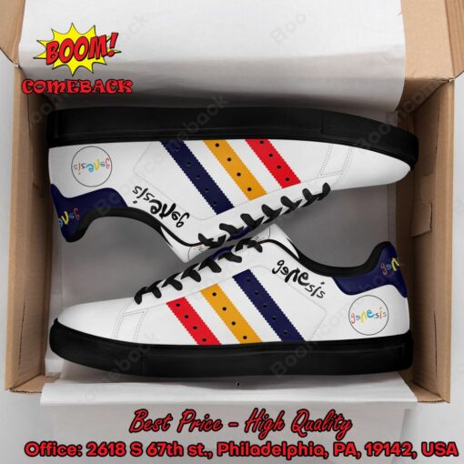 Genesis Navy Yellow Red Stripes Adidas Stan Smith Shoes