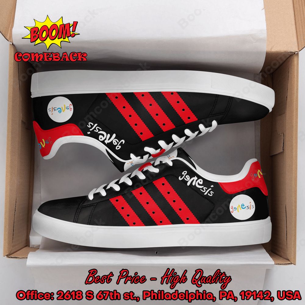 Genesis Red Stripes Style 2 Adidas Stan Smith Shoes