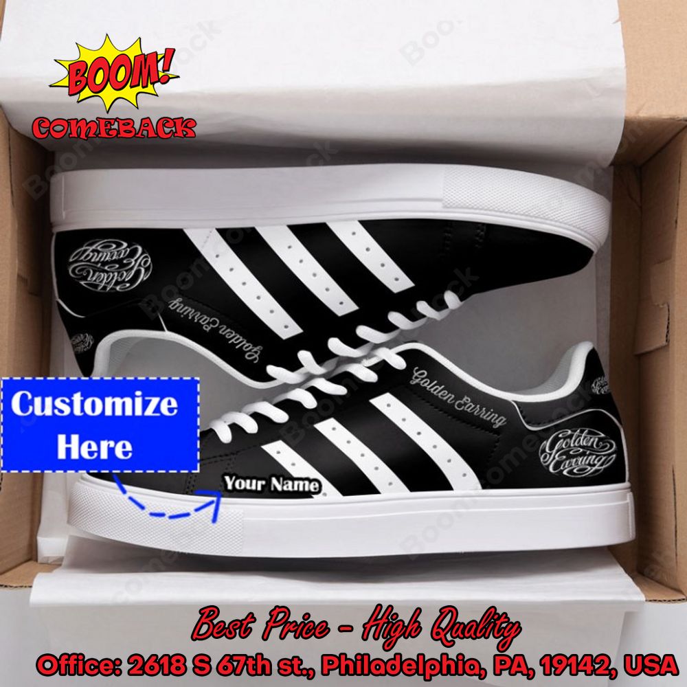 Golden Earring Rock Band White Stripes Personalized Name Adidas Stan Smith Shoes