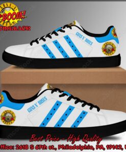 Guns N’ Roses Aqua Blue Stripes Adidas Stan Smith Shoes