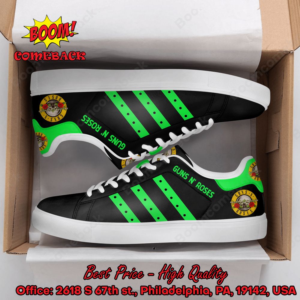 Guns N' Roses Green Stripes Adidas Stan Smith Shoes