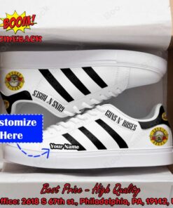 Guns N’ Roses Hard Rock Band Black Stripes Personalized Name Adidas Stan Smith Shoes