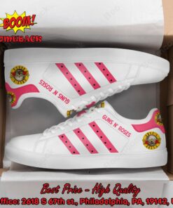 Guns N’ Roses Pink Stripes Style 1 Adidas Stan Smith Shoes