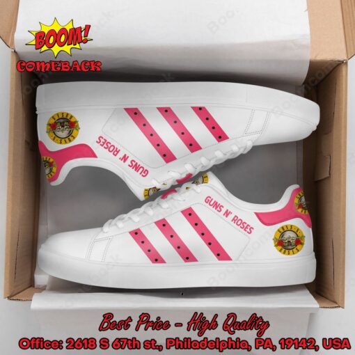 Guns N’ Roses Pink Stripes Style 1 Adidas Stan Smith Shoes