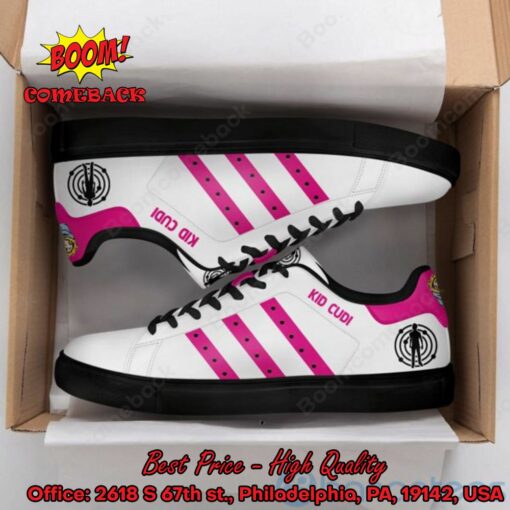 Kid Cudi Pink Stripes Style 1 Adidas Stan Smith Shoes