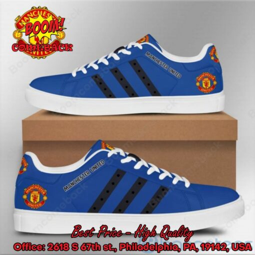 Manchester United Black Stripes Style 2 Adidas Stan Smith Shoes