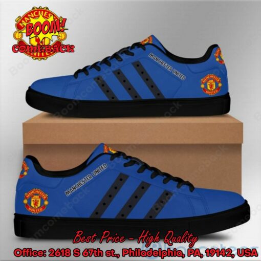 Manchester United Black Stripes Style 2 Adidas Stan Smith Shoes