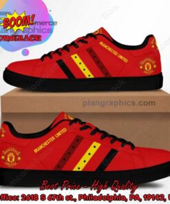 Manchester United Brown Yellow Black Stripes Adidas Stan Smith Shoes