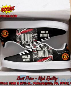 Manchester United Cristiano Ronaldo Go Home Black Adidas Stan Smith Shoes