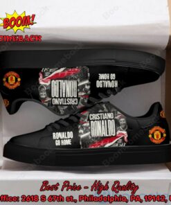 Manchester United Cristiano Ronaldo Go Home Black Adidas Stan Smith Shoes