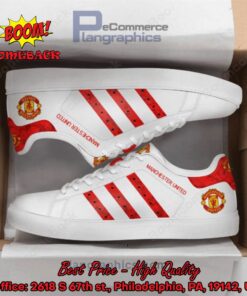 Manchester United Red Stripes Style 3 Adidas Stan Smith Shoes
