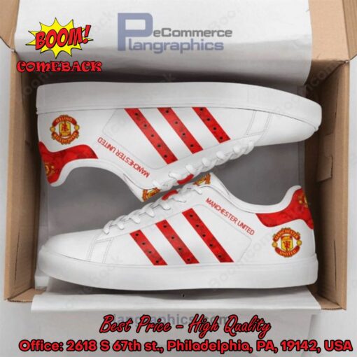 Manchester United Red Stripes Style 3 Stan Smith Shoes