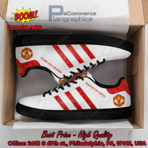 Manchester United Red Stripes Style 3 Stan Smith Shoes