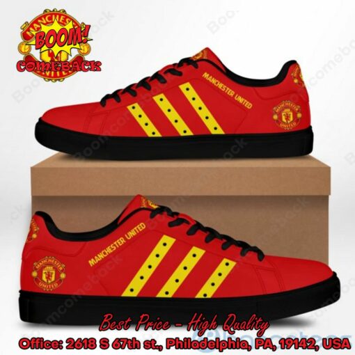 Manchester United Yellow Stripes Stan Smith Shoes